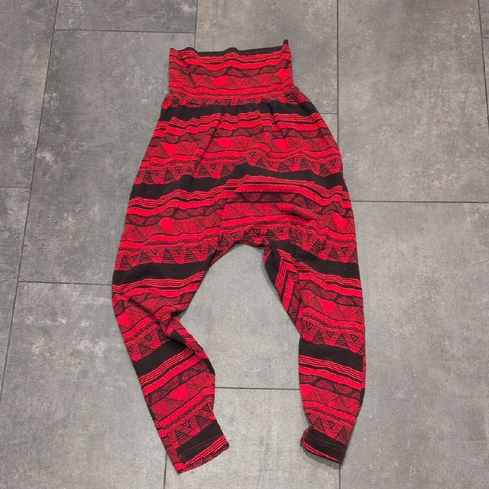 American Apparel Red and Black Harem Pants